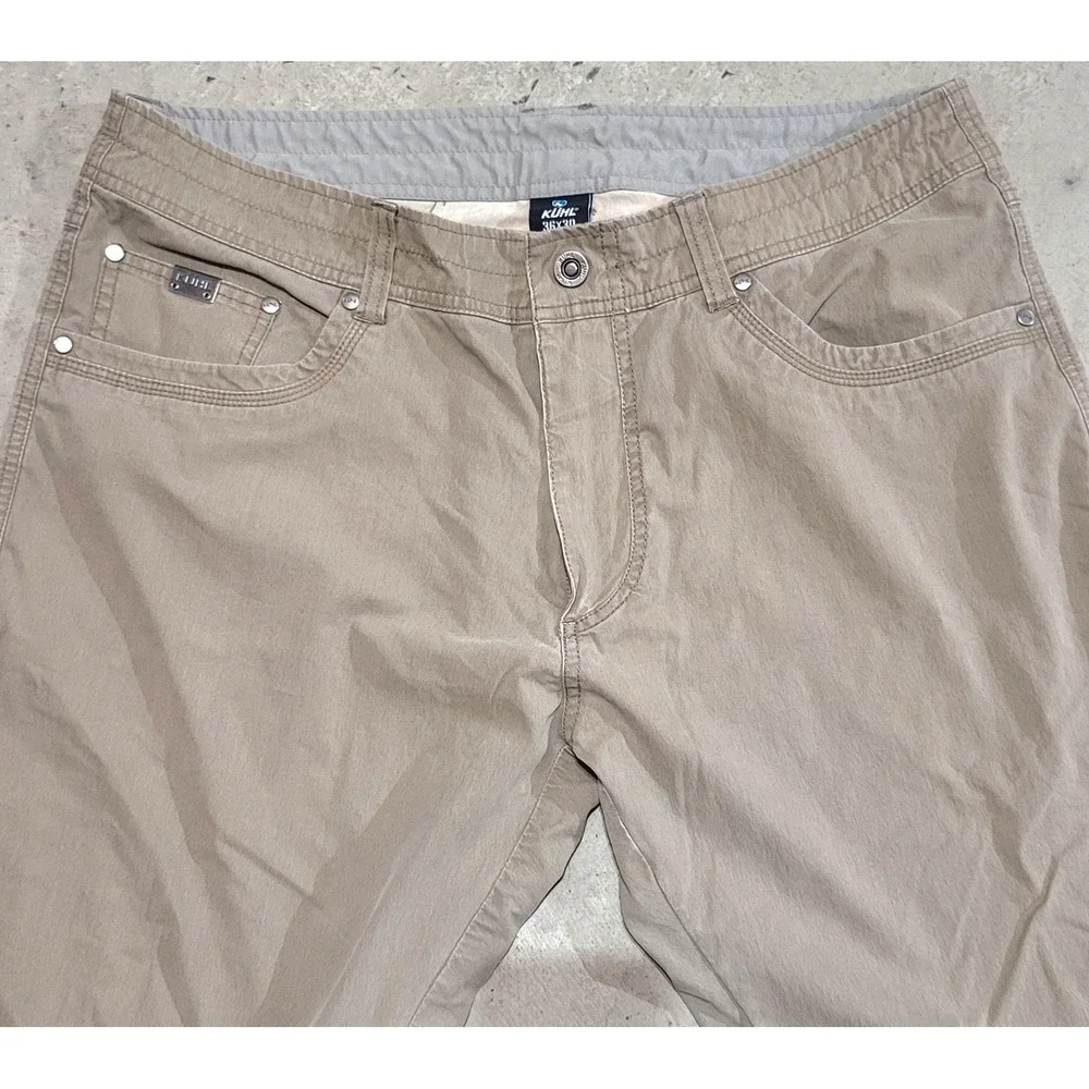 Mens Kuhl Rydr Pants 36x30 Tan Khaki Outdoor Hiking Work Utility Great Condition